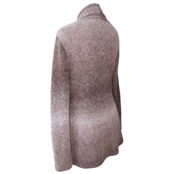 EILEEN FISHER Open Front Wrap Sweater Ombre Mohair Blend Womens XL Brown Gray - Picture 6 of 12